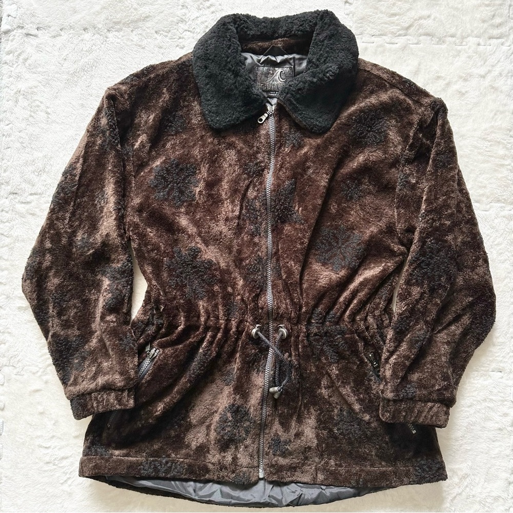 Tsunami brown faux fur full zip jacket, size large